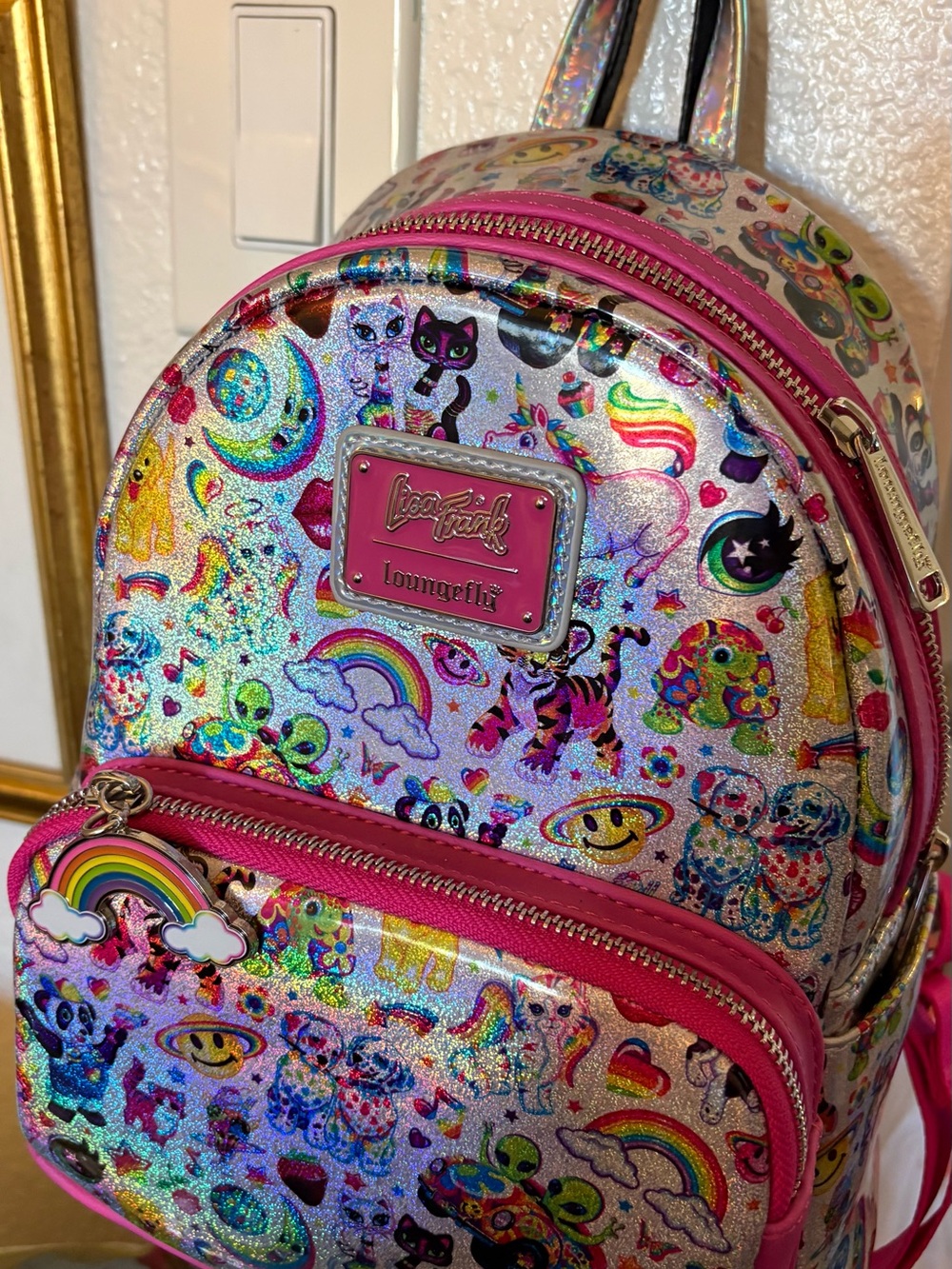 RARE Loungefly x Lisa Frank Rainbow Holographic Backpack - Special edition